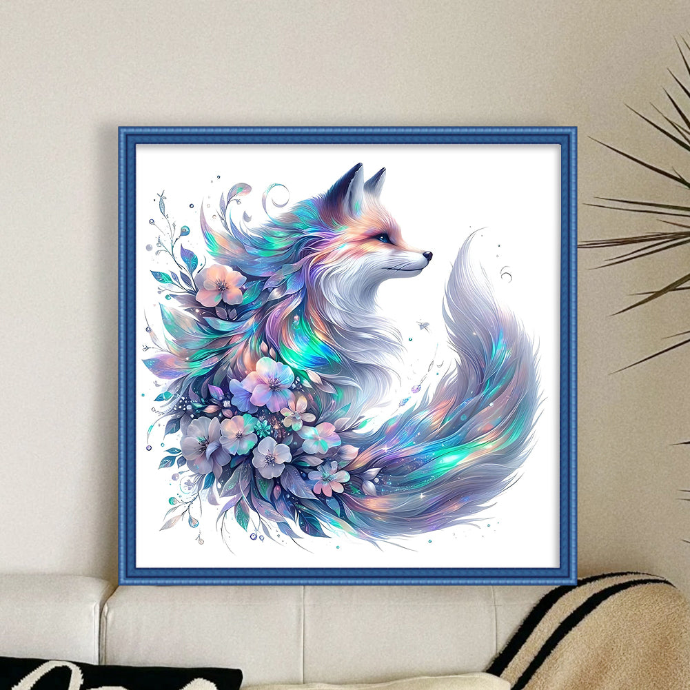 Flowers And Squirrel - Full 11CT Stamped Cross Stitch 45x45CM - Yishu