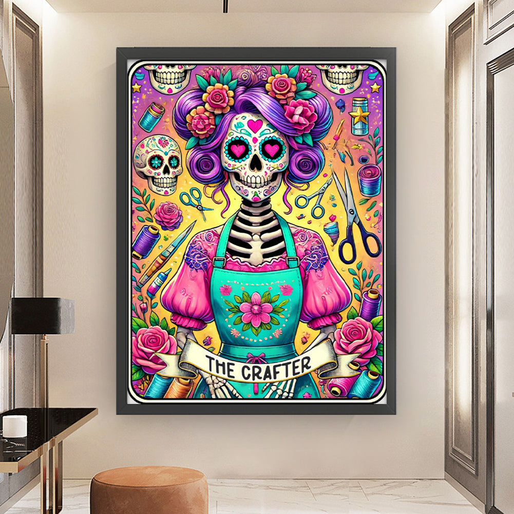 Halloween Skull - Full 11CT Stamped Cross Stitch 50x65CM - Yishu