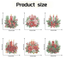 Load image into Gallery viewer, 6Pcs Christmas Candle Fridge Stickers Diamond Painting Art Magnets Decals