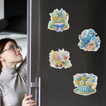 Load image into Gallery viewer, 6Pcs Flower DIY Diamond Painting Fridge Magnets Kit for Art Crafts Gift