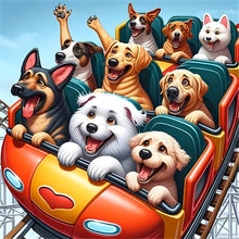 Load image into Gallery viewer, Roller Coaster Puppy 30*30CM(Canvas) Full Round Drill Diamond Painting