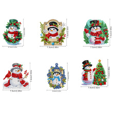Load image into Gallery viewer, 6Pcs Acrylic Christmas Snowman Diamond Painting Fridge Stickers Diamond Magnets