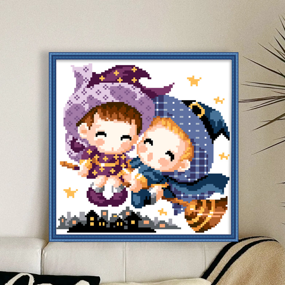 Magic - Partial 9ct Stamped Cross Stitch - Bead Embroidery 27x28CM/10.63x11.02in