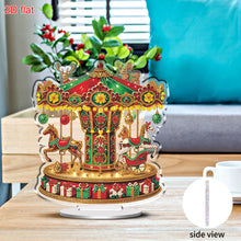 Load image into Gallery viewer, Acrylic 2D Flat Christmas Carousel DIY Desktop Diamond Art Kits Table Decor