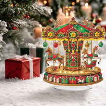 Load image into Gallery viewer, Acrylic 2D Flat Christmas Carousel DIY Desktop Diamond Art Kits Table Decor