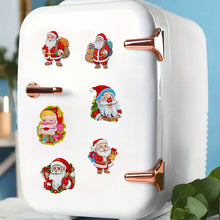 Load image into Gallery viewer, Christmas 6Pcs Acrylic Santa Claus Diamond Painting Fridge Stickers for Fridge Whiteboards