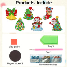 Load image into Gallery viewer, Christmas 6Pcs Acrylic Xmas Snowman Diamond Painting Fridge Stickers for Home Decor