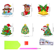 Load image into Gallery viewer, Christmas 6Pcs Acrylic Xmas Snowman Diamond Painting Fridge Stickers for Home Decor