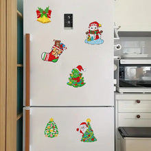 Load image into Gallery viewer, Christmas 6Pcs Acrylic Xmas Snowman Diamond Painting Fridge Stickers for Home Decor