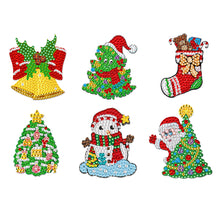 Load image into Gallery viewer, Christmas 6Pcs Acrylic Xmas Snowman Diamond Painting Fridge Stickers for Home Decor