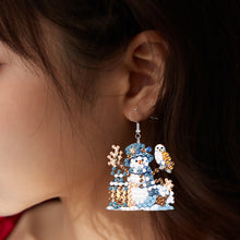Load image into Gallery viewer, 6 Pairs Double Sided Christmas Snowman Diamond Painting Earrings Jewelry