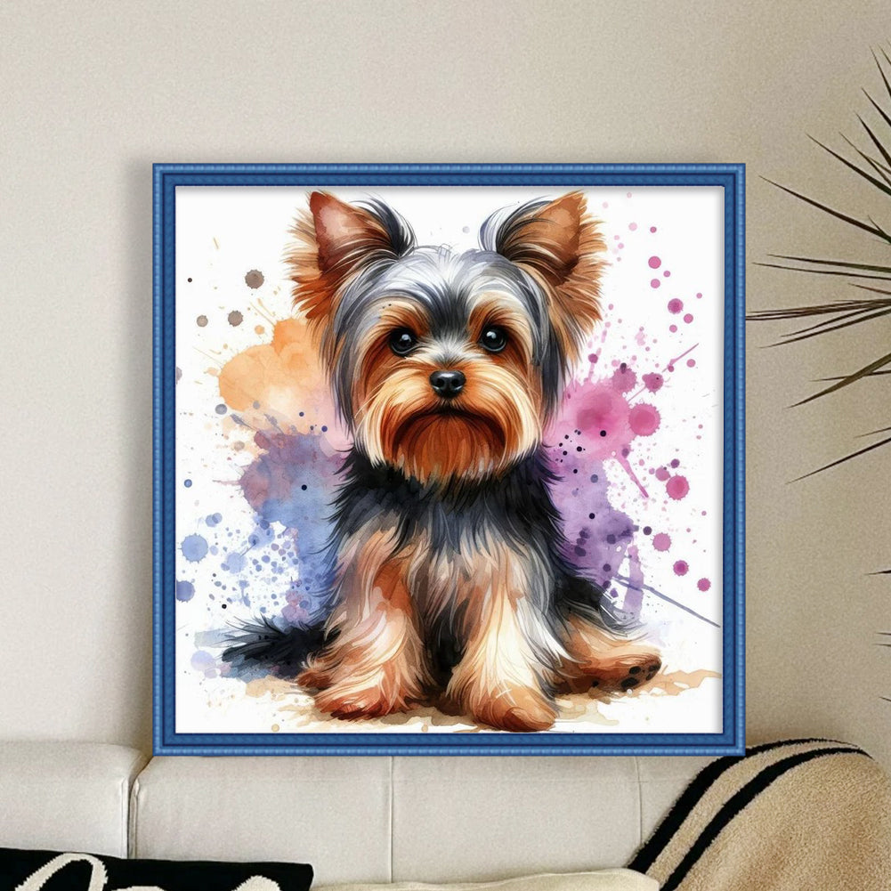 Cute Dog - Full 11CT Stamped Cross Stitch 40x40CM - Yishu