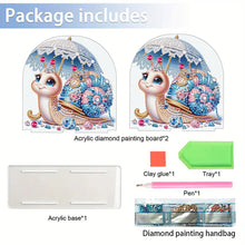 Load image into Gallery viewer, Christmas Acrylic DIY 5D Diamond Art Painting Napkin Holder Rack Set (Snail)