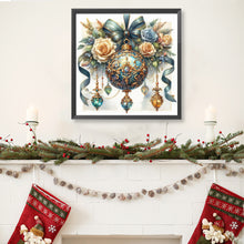 Load image into Gallery viewer, Christmas Rose And Blue Ball 40*40CM(Canvas) Full Round Drill Diamond Painting