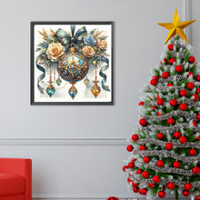 Load image into Gallery viewer, Christmas Rose And Blue Ball 40*40CM(Canvas) Full Round Drill Diamond Painting