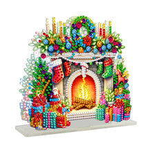 Load image into Gallery viewer, Acrylic Christmas Fireplace Double Sided Diamond Painting Paper Towel Holder