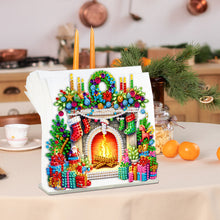 Load image into Gallery viewer, Acrylic Christmas Fireplace Double Sided Diamond Painting Paper Towel Holder