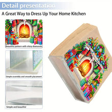 Load image into Gallery viewer, Acrylic Christmas Fireplace Double Sided Diamond Painting Paper Towel Holder