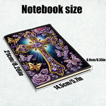 Load image into Gallery viewer, 5D Diamond Painting Notebook 50 Pages A5 Diamond Art Diary Book (Purple Cross)