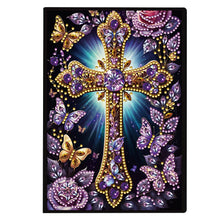 Load image into Gallery viewer, 5D Diamond Painting Notebook 50 Pages A5 Diamond Art Diary Book (Purple Cross)