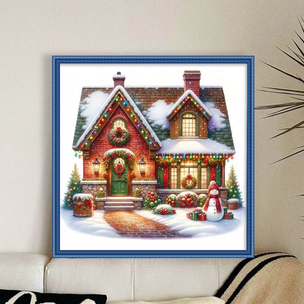 Christmas Cabin - Full 11CT Counted Cross Stitch 50x50CM - Huacan