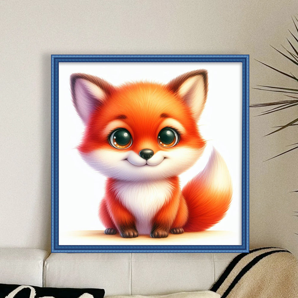 Cute Fox - Full 18CT Stamped Cross Stitch 20x20CM - Huacan