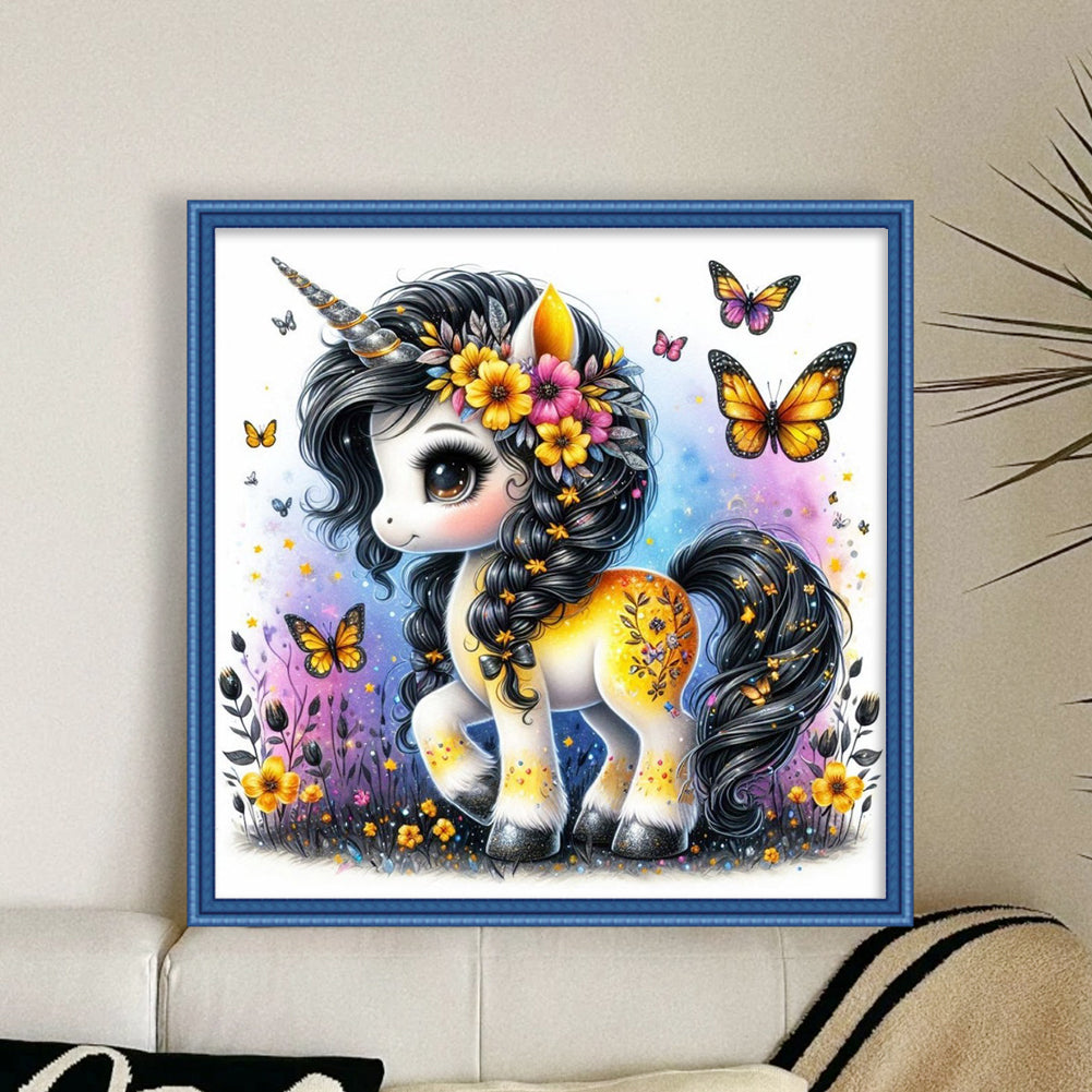 Colorful Unicorn - Full 14CT Counted Cross Stitch 40x40CM - Yishu