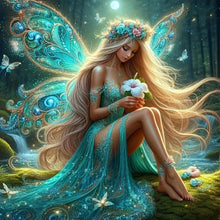 Load image into Gallery viewer, Butterfly Girl 40*40CM(Canvas) Full Round Drill Diamond Painting