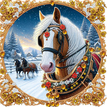 Load image into Gallery viewer, Christmas Horse 40*40CM(Canvas) Partial Special Shaped Drill Diamond Painting