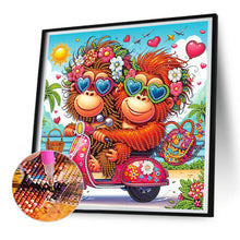 Load image into Gallery viewer, Crazy Orangutan 30*30CM(Canvas) Partial Special Shaped Drill Diamond Painting