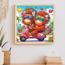 Load image into Gallery viewer, Crazy Orangutan 30*30CM(Canvas) Partial Special Shaped Drill Diamond Painting