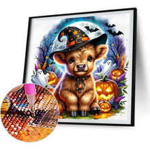 Load image into Gallery viewer, Halloween Highland Cow 40*40CM(Canvas) Full Round Drill Diamond Painting