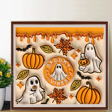Load image into Gallery viewer, Halloween Pumpkin And Soul 50*45CM(Canvas) Full Round Drill Diamond Painting