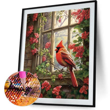 Load image into Gallery viewer, Glassy Cardinal By The Window-Bird 40*50CM(Canvas) Full Round Drill Diamond Painting