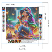 Load image into Gallery viewer, Colorful-Haired Princess Jasmine 40*40CM(Canvas) Full Round Drill Diamond Painting