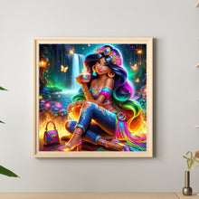 Load image into Gallery viewer, Colorful-Haired Princess Jasmine 40*40CM(Canvas) Full Round Drill Diamond Painting