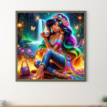 Load image into Gallery viewer, Colorful-Haired Princess Jasmine 40*40CM(Canvas) Full Round Drill Diamond Painting