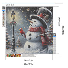 Load image into Gallery viewer, Snowman With A Winter Streetlight 40*40CM(Canvas) Full Round Drill Diamond Painting