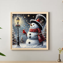 Load image into Gallery viewer, Snowman With A Winter Streetlight 40*40CM(Canvas) Full Round Drill Diamond Painting