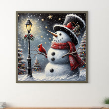 Load image into Gallery viewer, Snowman With A Winter Streetlight 40*40CM(Canvas) Full Round Drill Diamond Painting