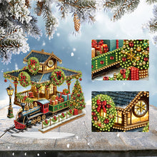 Load image into Gallery viewer, Acrylic Special Shape Christmas Train Station Diamond Desktop Ornaments