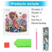 Load image into Gallery viewer, Cute Little Girl 30*30CM(Canvas) Partial Special Shaped Drill Diamond Painting