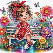 Load image into Gallery viewer, Cute Little Girl 30*30CM(Canvas) Partial Special Shaped Drill Diamond Painting