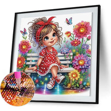 Load image into Gallery viewer, Cute Little Girl 30*30CM(Canvas) Partial Special Shaped Drill Diamond Painting