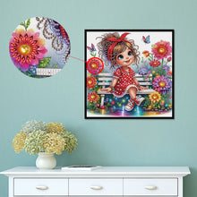 Load image into Gallery viewer, Cute Little Girl 30*30CM(Canvas) Partial Special Shaped Drill Diamond Painting