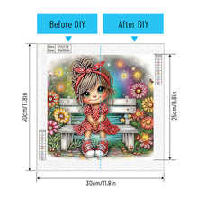 Load image into Gallery viewer, Cute Little Girl 30*30CM(Canvas) Partial Special Shaped Drill Diamond Painting