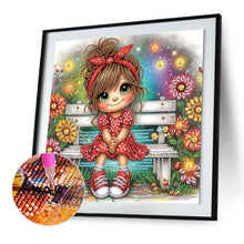 Load image into Gallery viewer, Cute Little Girl 30*30CM(Canvas) Partial Special Shaped Drill Diamond Painting