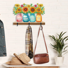 Load image into Gallery viewer, Christmas Diamond Art Hooks Rhinestone Painting Coat Hook (Sunflower Vase A)