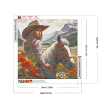 Load image into Gallery viewer, Cowboy Girl Riding A Horse 40*40CM(Canvas) Full Round Drill Diamond Painting