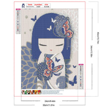 Load image into Gallery viewer, Japanese-Style Illustration Girl 30*40CM(Canvas) Full Round Drill Diamond Painting